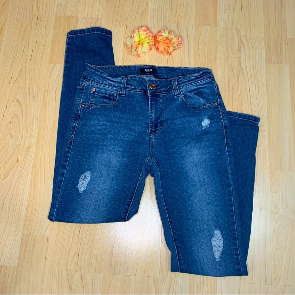 Kensie Distressed Blue Denim Sz 4